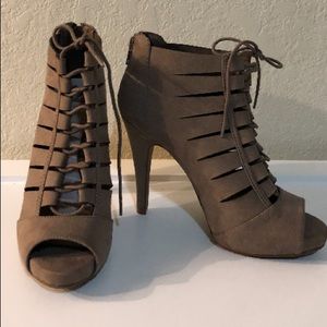 Laced bootie heels